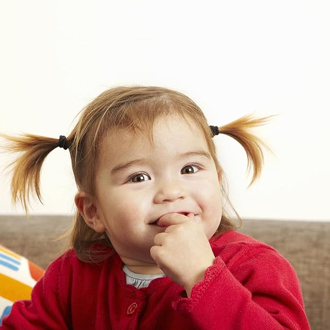 WillingTee 120 Pcs Baby Hair Ties, Cotton Toddler Hair Ties for Girls and Kids, Multicolor Small Seamless Hair Bands Elastic Ponytail Holders,Black