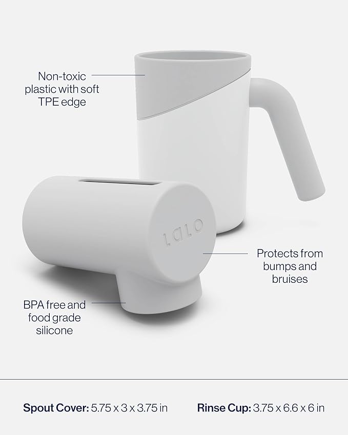 Lalo Bathtime Essentials - Includes Knee & Elbow Saver, Rinse Cup, & Spout Cover - Comfortable & Secure Baby Bath Essentials Made with Safe, Durable Materials and Easy to Clean - Coconut