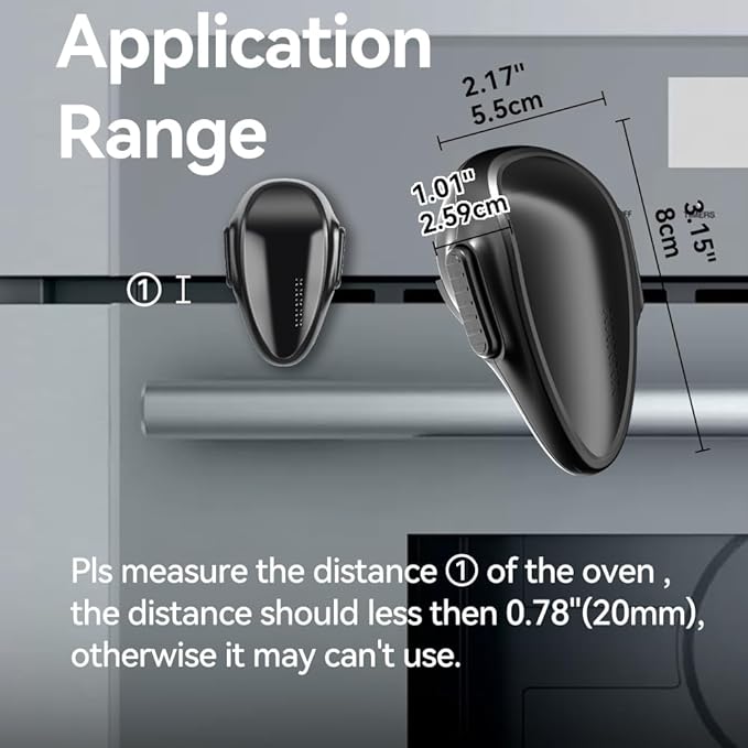 Mom's Choice Gold Awards Winner - EUDEMON 1 Pack Childproof Oven Door Lock, Oven Front Lock Easy to Install & Heat-Resistant Material no Tools Need or Drill (Black)(ONLY for Flat Surface)