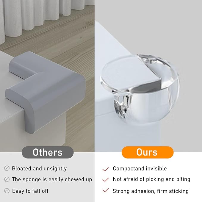 16 Pack Clear Corner Protectors for Furniture,Table Corner Protectors,Furniture Corner Guard & Edge Safety Bumpers for Table Edges & Sharp Corners