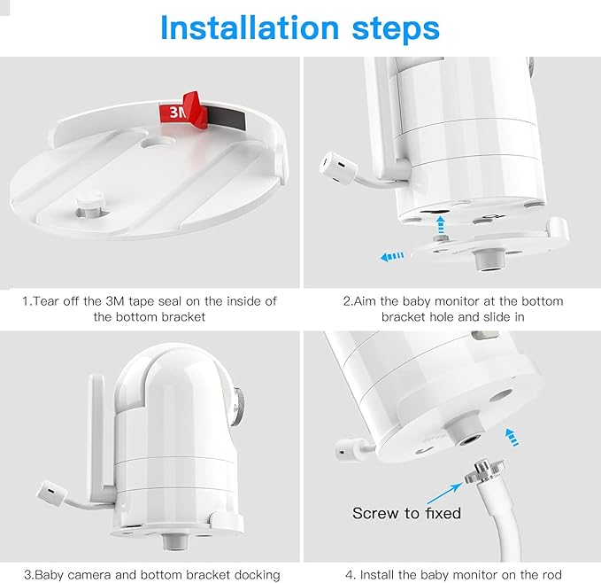 Baby Monitor Mount, Universal Baby Camera Holder Baby Camera Stand for Crib Nursery, Compatible with Infant Optics DXR-8 and DXR-8 PRO