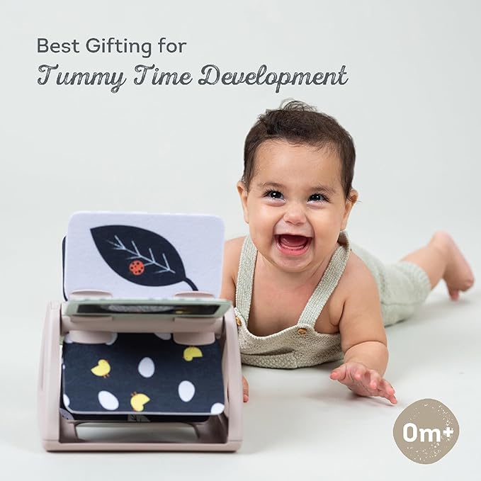 Taf Toys Black & White Rattling Spinning Book High Contrast Newborn Baby Toy 0-6 6-12 Months with Mirror for Visual Stimulation, Tummy Time & Early Cognitive Development, Montessori Learning Activity