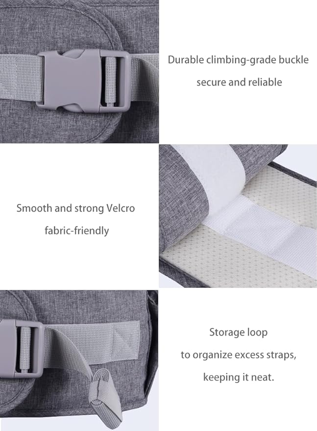 Baby Hip Seat Carrier Baby Waist Stool for Child Infant Toddler with Adjustable Strap Buckle Pocket Soft Inner Huge Storage (Dark Grey)