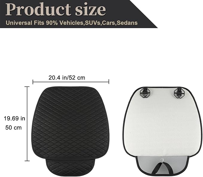 West Llama Linen Car Seat Covers,Bottom Seat Covers for Cars Include 2 Piece Front Driver Seat Pad Mat Universal Fits 90% Vehicles,SUVs,Cars,Sedans(2Piece-Black)