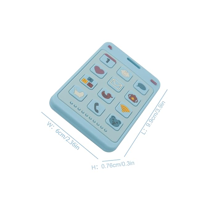 Soft Silicone Phone Shape Teether Boys Girls Baby Molar Teether Chew Toys, Teething Toy (Blue)