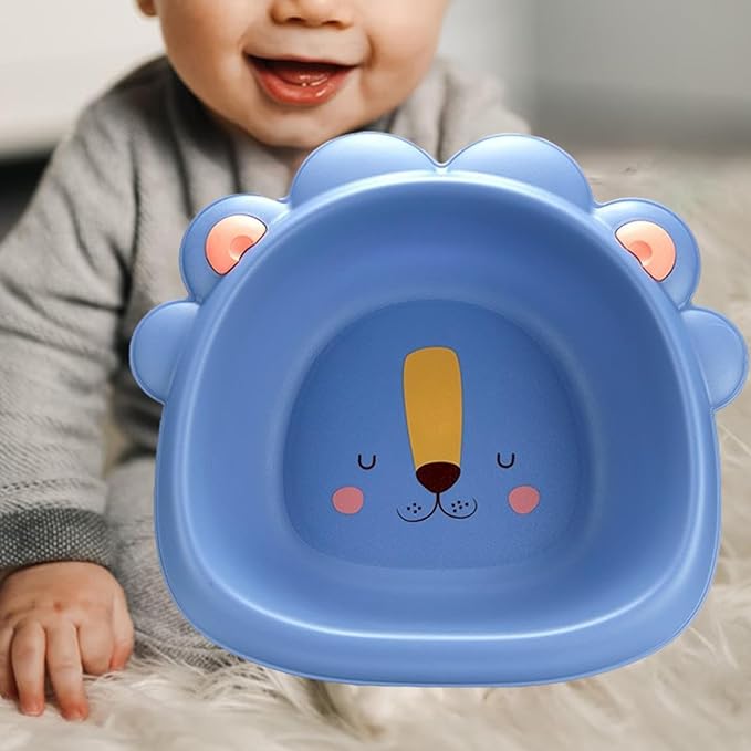 Yajuyi Wash Basin Baby Bath Tub Laundry Tub Comfortable Cartoon Foot Basin Washing up Basin for Traveling Household Children Baby, Blue