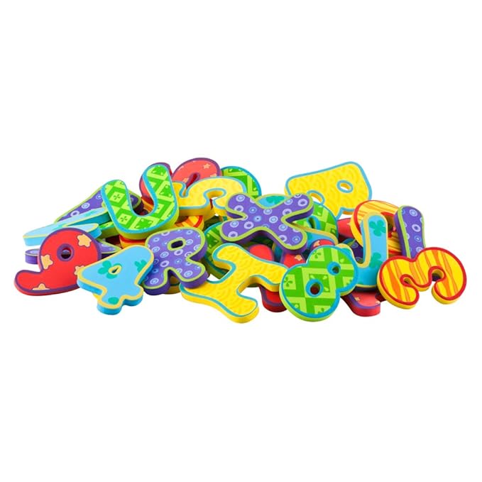 Nuby Floating Bath Tub Alphabet and Numbers Set - Soft Foam Waterproof Letters and Numbers - 36 Pieces - Educational Bath Toys for Kids - 3+ Years