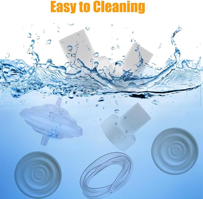 10pcs Pump Parts Set, 2pc Backflow Protector 2pcs Tubing 2pcs Membrane and 4pcs Duckbill Valves, Replacement Breast Pump Parts for Spectra S1/S2/9 Plus