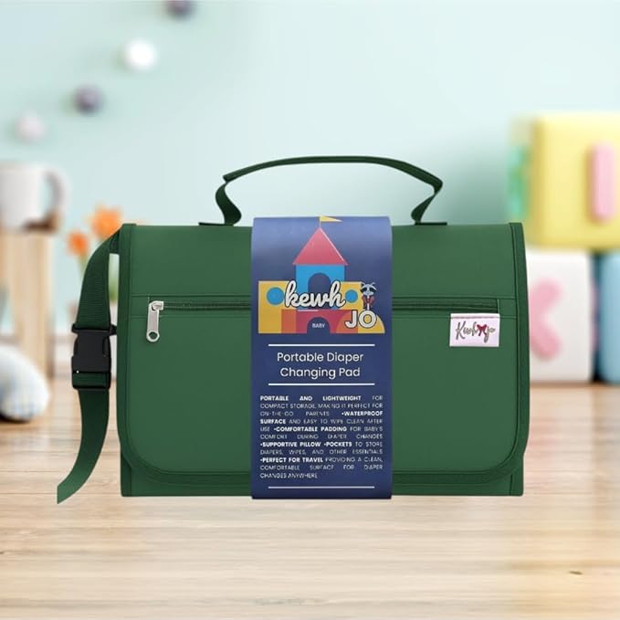 Portable Diaper Changing Pad - Foldable Waterproof Change Mat & Portable Changing Pad for Travel - Baby Changer Station with Diaper & Wipes Pouch & Storage - Baby Shower Gifts