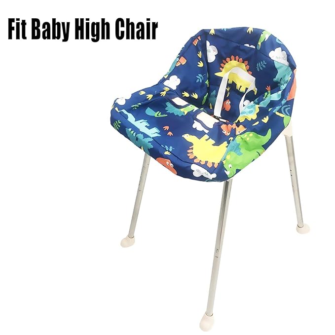 Portable Shopping Cart Cover, High Chair and Grocery Cart Covers for Babies, Kids, Infants & Toddlers, Attached Carry Bag (Simple Dinosaur)