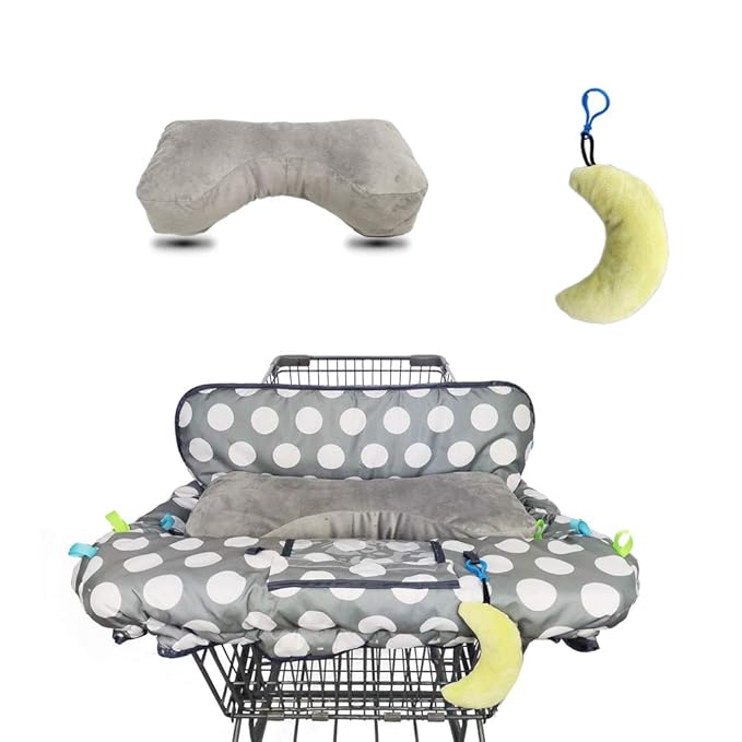 Shopping Cart Cover for Baby, High Chair Cover for Boy Girl, Grocery Cart Cushion Liner, with seat Positioner and Cellphone Holder,dot Printing