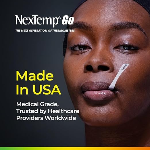 NexTemp® Go - Ready When You are - Single-Use Disposable Thermometers - Results in Seconds, for Work, Home, & Travel, Fahrenheit (100)