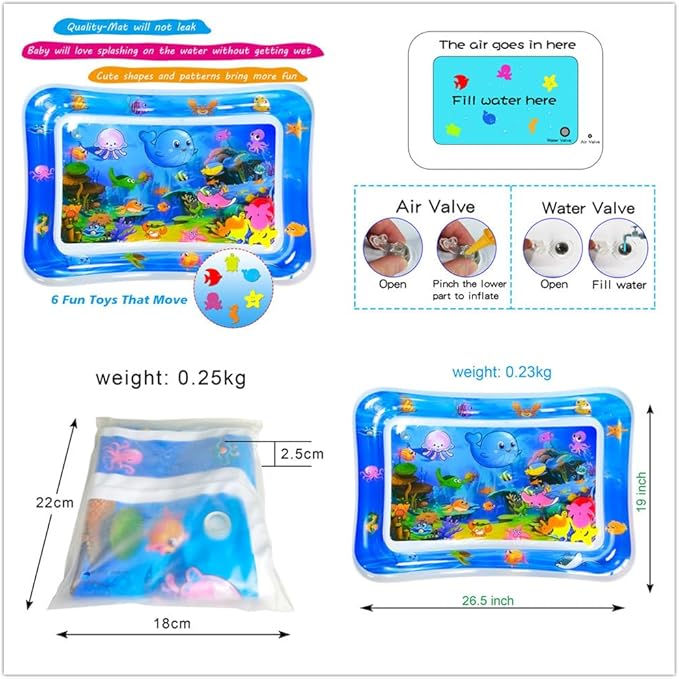 Ultimate Sensory Cat Water Play Mat & Dog Waterbed: Thickened, Inflatable Water Mat with Fish - Ideal Cat Activity Mat & Sensory Bed for Relaxation and Fun! Enjoy a Cool Bed Experience for Your Pets