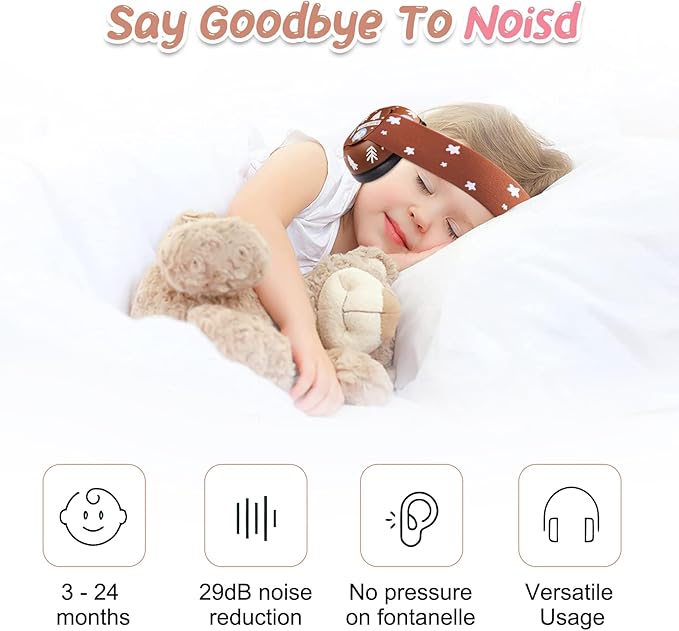 Infant Ear Protection Noise Cancelling Baby Ear Muffs, Toddler Hearing Protection with Adjustable Elastic Headband，Penguin