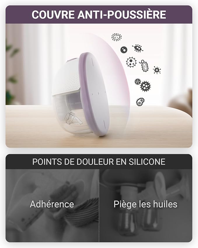 Heated Wearable Breast Pump, Industry-Leading Heating Tech, Innovative Magnetic Charging Cable, App Control, Anti-dust Cover, Hospital-Grade Suction, 1 Pack