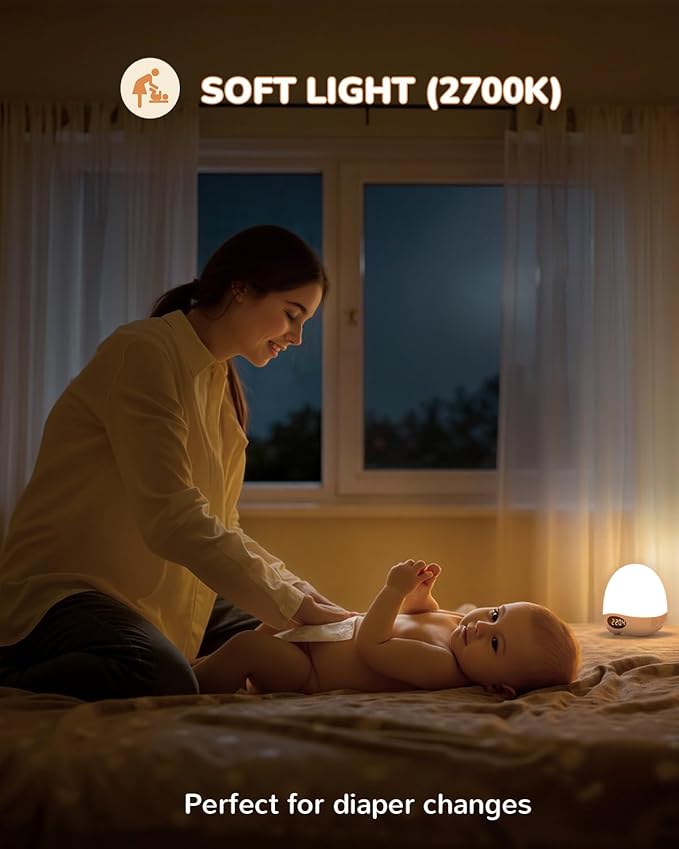 Portable Night Light for Kids Babies,Egg Light for Nursery for Breastfeeding,Dimmable Baby Night Light with Timer & RGB,Safe & Harmless,Protects Baby’s Eyes for Night Feeding