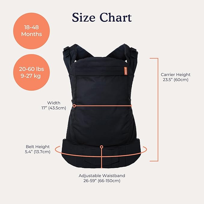 Beco Baby Carrier Toddler Carrier with Extra Wide Seat, 100% Cotton Toddler Carrying Backpack Style & Front-Carry, Lightweight & Breathable Child Carrier, Sling Carrier 20-60 lbs (Geometric)