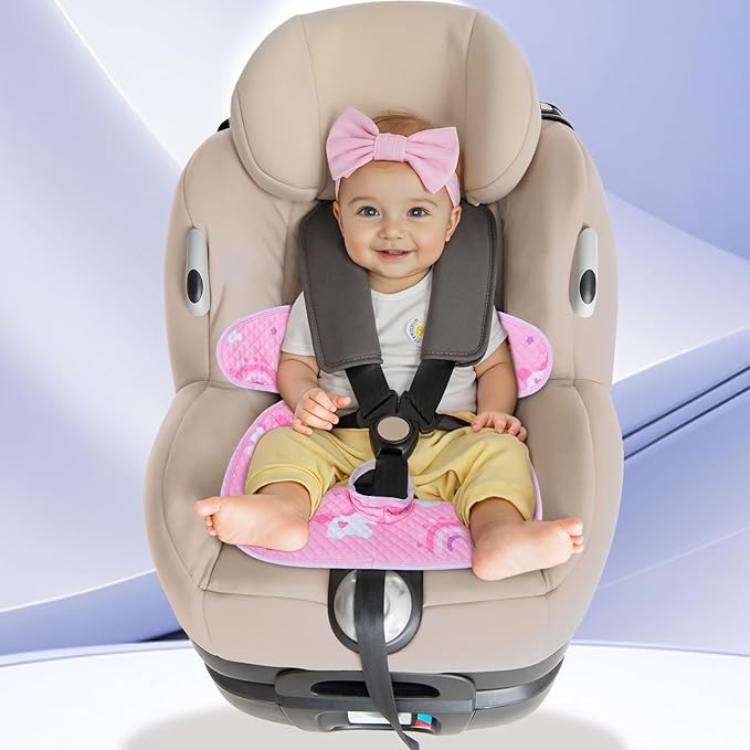 INFANZIA Dry Seat, Car Seat Protector Waterproof Carseat Liner Potty Training Toddlers, Baby and Infants, Piddle Pad for Carseats Strollers (Pink, 2 Packs)