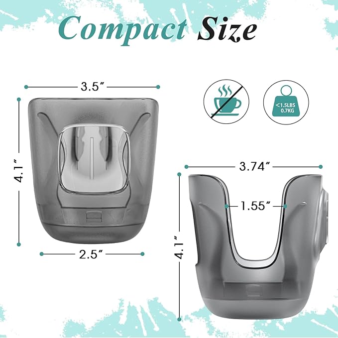 Stroller Cup Holder Fits for UPPAbaby Vista/Vista V2/Vista V3/Cruz/Cruz V2/Minu/Minu V2/Minu Duo, Securely Hold The Cup, Quick Attachment, Folds with Stroller, Drinking On The Go, 1Pack