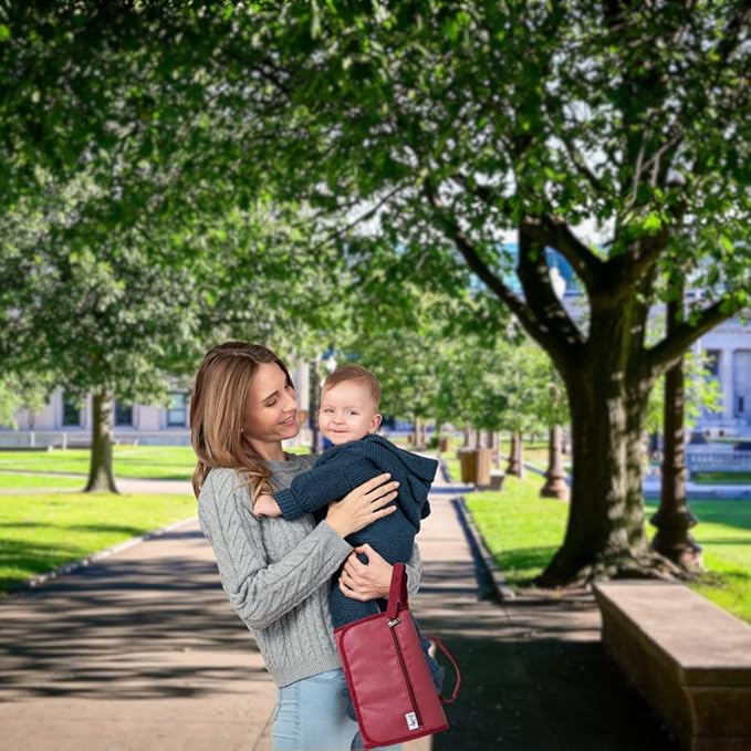 Portable Diaper Changing Pad - Foldable Waterproof Change Mat & Portable Changing Pad for Travel - Baby Changer Station with Diaper & Wipes Pouch & Storage - Baby Shower Gifts