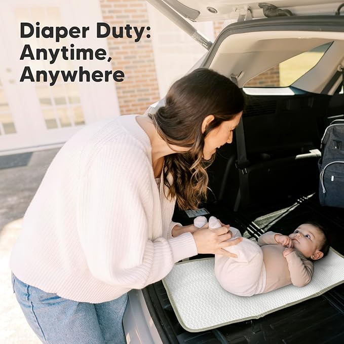 KeaBabies Portable Diaper Changing Pad, Easy Wipe Clean - Foldable Waterproof Baby Changing Mat for Diaper Bag, Compact, Lightweight, 25x13 Newborn, Infant, Baby Changer Travel Essential (Fox Vale)