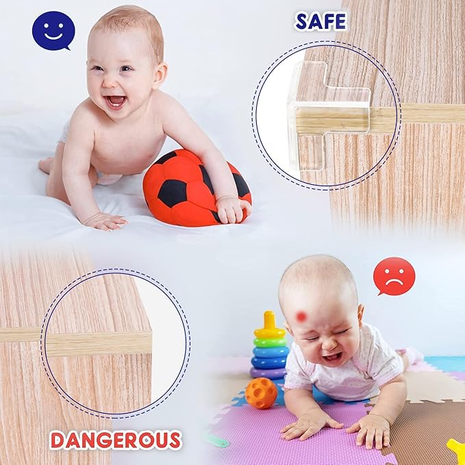 16 Corner Protector Baby, T-Shape Table Protectors for Baby Corner Protector Guards Clear Corner Protectors for Furniture Corner Protectors Corner Guards Baby Proof Corner Covers Baby Safety