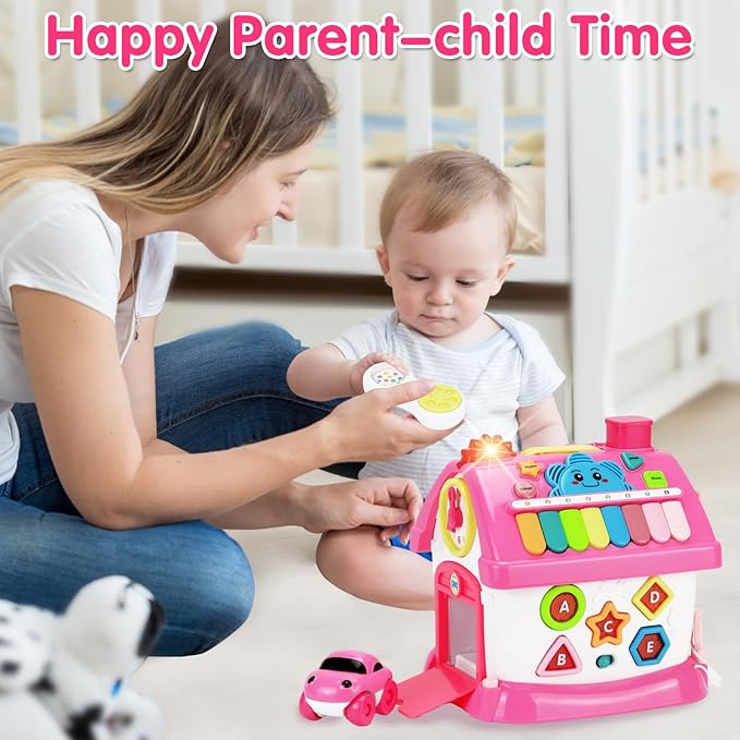 Toys for 1+ Year Old Girl Gifts: Montessori Musical Toddler Toys Age 1-2 - 8-in-1 Multi-Functional House Educational Baby Girl Toy 12-18 Months - First Birthday Gift for 1 2 Year Old Girls Boys Kids