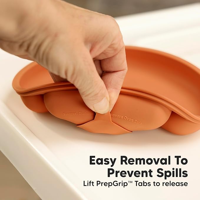 KeaBabies Suction Plates for Baby, Toddler - 3-Pack 100% Silicone Toddler Plates with Suction, Divided, BPA-Free Baby Led Weaning Essentials for Kids, Dishwasher, Microwave Safe, Durable (Valiant)