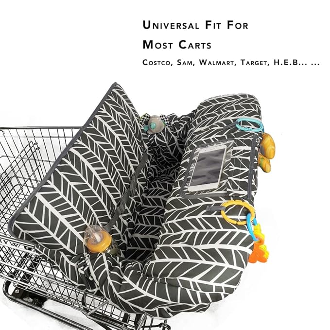 Shopping Cart Cover for Baby boy Girl, Multi-in-1 Cart Covers for Babies, Soft Padded Infant High Chair Cover, Machine Washable, Grocery cart seat Cushion Cover