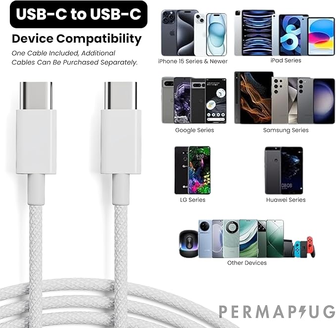 Charger Lock: Anti-Theft & Tug-Proof Phone Charger Lock System [45W Fast Charging] for Type-C/iPhone 16/15 / Android/Samsung Galaxy S10 S9 S8 Plus, Note, LG, Moto (USB-C to USB-C) (10ft)