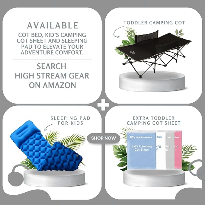 Toddler Cot Bed: Kids Travel Camping and Portable Folding Cot, Great for Outdoors and Young Guests at Home. Comfortable Sleeping Bed Easy to Store and Use (White)