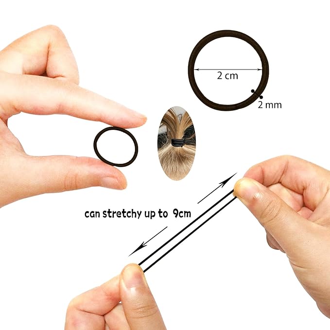 200PCS Small Hair Ties,No Crease Baby Hair Ties,Elastic Hair Ponytail Holder Hair Accessories for Baby Girls Infants Toddlers Kids,Black