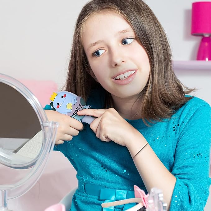 Toddler Detangler and Massage Brush - Mini Air Cushion Brush for Kids' Thin Hair - Blue