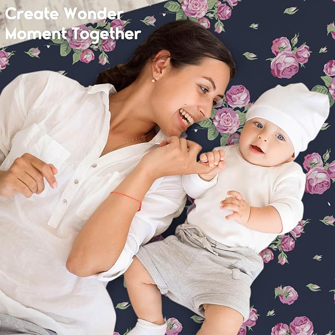 Yoofoss Baby Crib Sheets for Boys Girls, Fitted Crib Sheet 2 Pack for Standard Crib and Toddler Mattress, Super Soft Microfiber Baby Sheet 28x52x8in(Pink+Cherry)