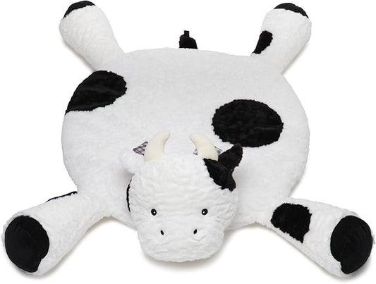 Bearington Collection Cow Tummy Time Mat - 30" x 30" Plush Polyester