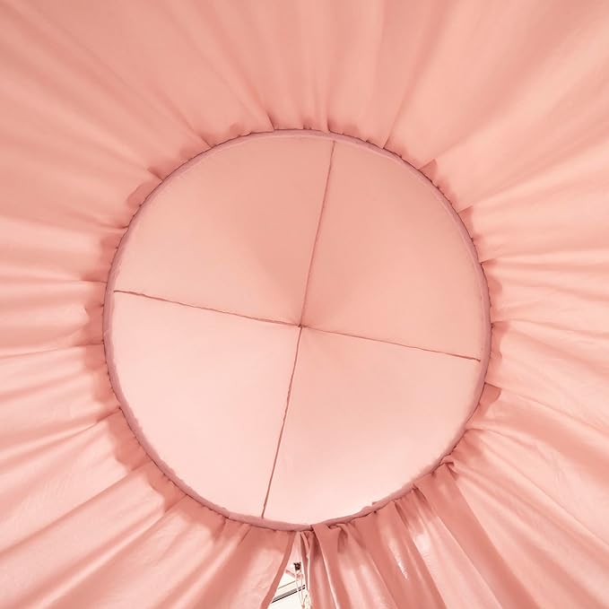 Akiky Kids Bed Canopy for Crib & Twin Size with Ruffles Dreamcatcher, Princess Girls Nursery Room Decor Toddler Baby Dome Round Hanging Tent Curtains Skirt Over Bed Reading Nook Play Tents Pink