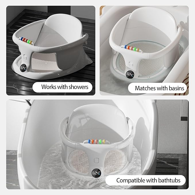 Baby Bath seat for Babies Sitting up Infant Bath tub Portable sit up Seats Bathing Chair Newborn Essentials Toddler Must Haves 0-12 Months Bathtub Sink Bather Sitting Shower Support Travel Ring