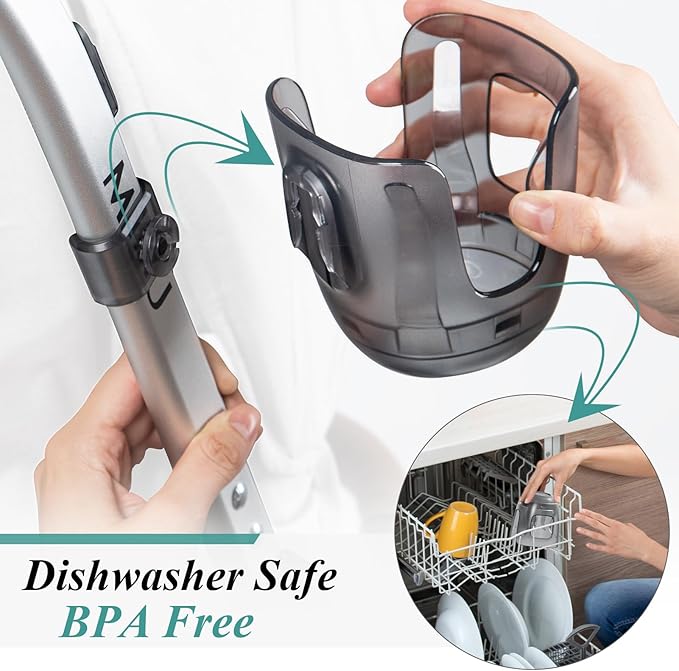 Stroller Cup Holder Fits for UPPAbaby Vista/Vista V2/Vista V3/Cruz/Cruz V2/Minu/Minu V2/Minu Duo, Securely Hold The Cup, Quick Attachment, Folds with Stroller, Drinking On The Go, 1Pack