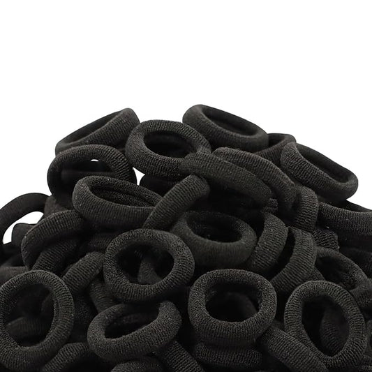 WillingTee Baby Hair Ties,300PCS Nylon Toddler Hair Ties for Girls, Kids Seamless Hair Bands,Girls Elastic Ponytail Holders,Black