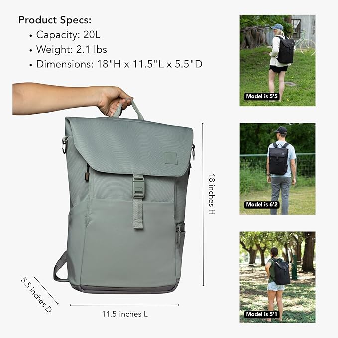 Huhu Diaper Bag Backpack – Large Baby Bag for Moms & Dads – Water-Resistant, Unisex Travel Kit for New Parents – Includes Changing Pad and 2 Organizer Pouches (Outdoorsy Sage)