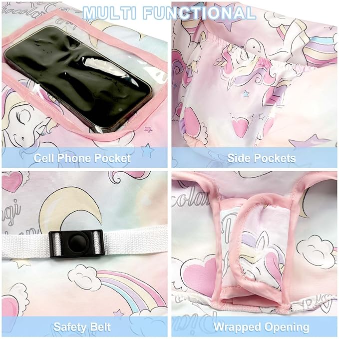 Pink Shopping Cart Cover for Baby 2-in-1 High Chair Cover with Safety Harness Multifunctional Unicorn Pattern Cart Covers for Babies Soft Padded Grocery Cart Cover for Baby Boy Girl
