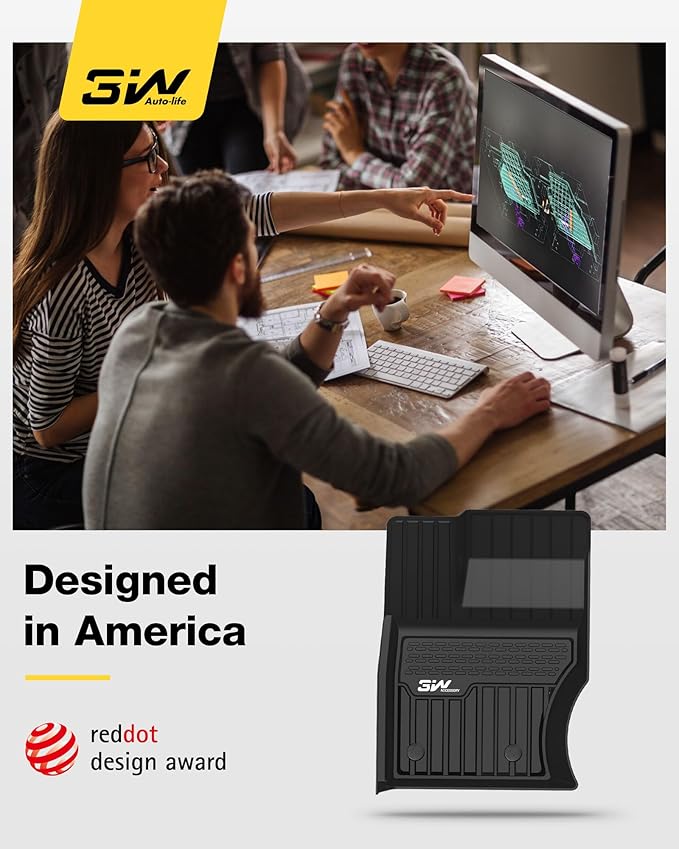 3W Floor Mats Fit Range Rover Sport 2014-2022(Not for Range/Land Rover Discovery Sport) TPE All Weather Custom Fit for Land Rover Sport 1st and 2nd Row Full Set Car Liners - Black