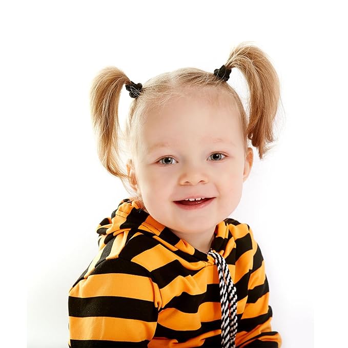 WillingTee Baby Hair Ties,300PCS Nylon Toddler Hair Ties for Girls, Kids Seamless Hair Bands,Girls Elastic Ponytail Holders,Black