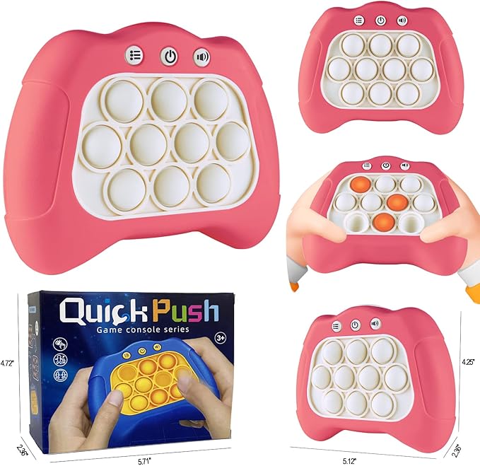 Pop The Target! Handheld Speed Push Game Machine: A Fun Multiplayer Game for Family. Sensory Fidget Toy Christmas Toys Gifts for 6 7 8 9 10 11 12 Years Old Kids Road Trip Car Games Kids Pink