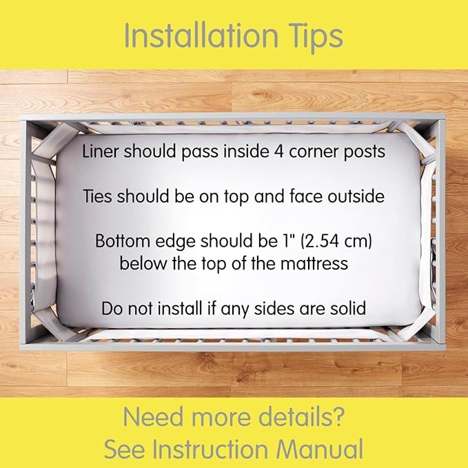 Breathable™ Mesh Liner for Mini Cribs, Deluxe 4mm Mesh, Green Seaglass (Size 4M Covers 4 Sides, Mini Cribs Only)