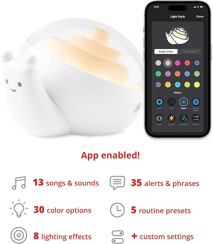 Skip Hop Baby & Kids Sound, Sleep, and Routine Training Machine, Child’s Night Light, Alarm Clock, Toddler Routine Trainer, White Noise, Voice Prompts