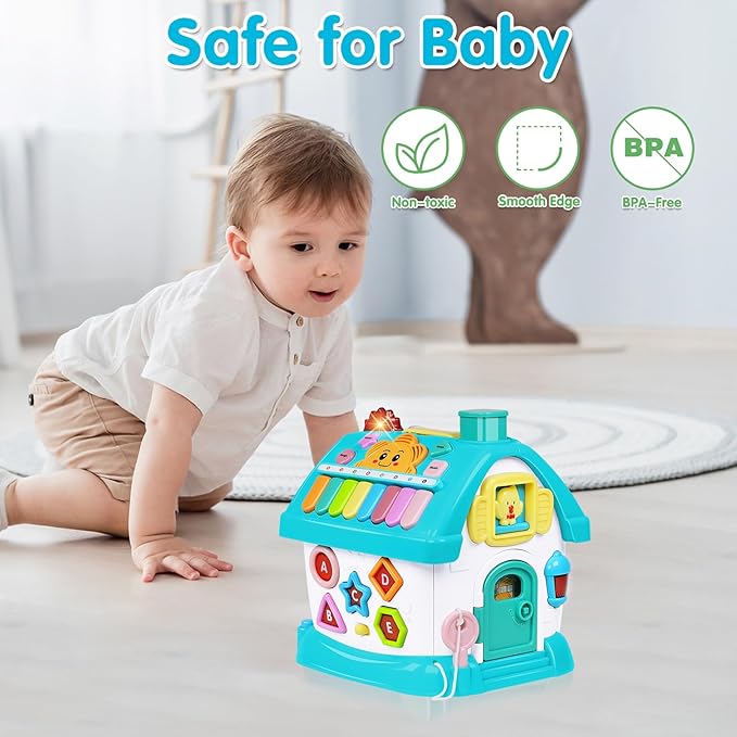 Dreampark Toys for 1+ Year Old Boy Gifts: Baby Musical Toys 12-18 12 18 Months Montessori Toddler Toys Age 1-2 1-3 2-3 1st Birthday Gifts Boys Girls Toddlers 8-in-1 Multi-Functional House