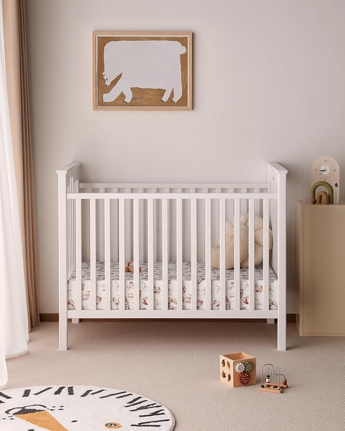 Yoofoss Baby Crib Sheets 2 Pack for Boys and Girls - 52x28 Fitted Crib Sheet Neutral Fits for Standard Crib and Toddler Mattress, Ultra Soft Breathable Microfiber Rocking Horse