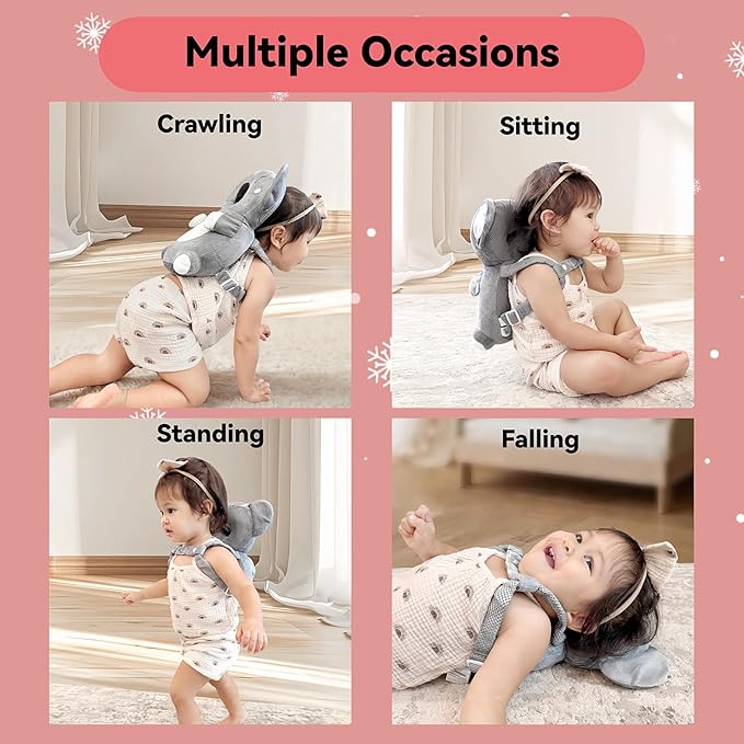 Baby Head Protector Backpack for Falling Crawling and Walking Toddler Essentials Infant Toys Helmets Baby Lover Gifts for 0.5-3 Years 6-12 Months