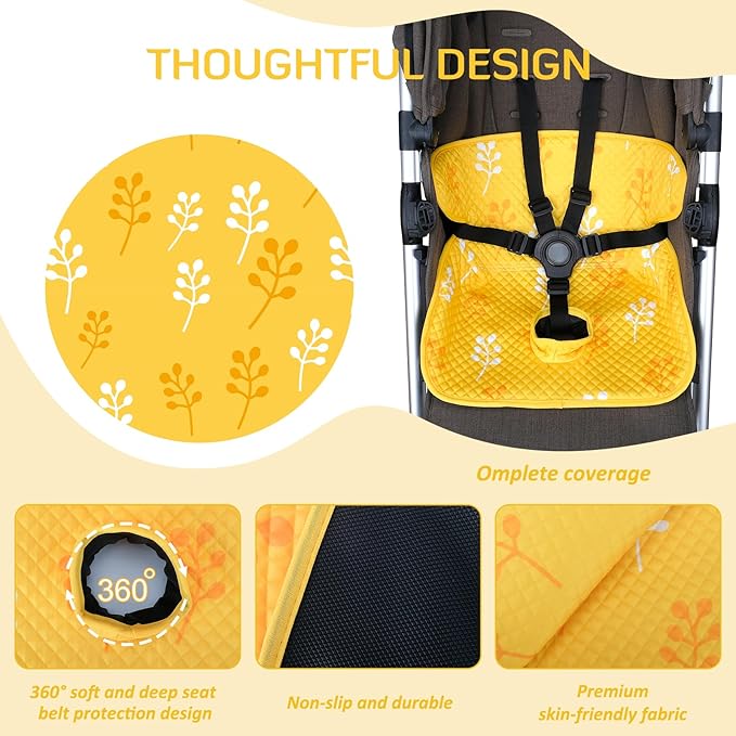 INFANZIA Dry Seat, Car Seat Protector Waterproof Carseat Liner Potty Training Toddlers, Baby and Infants, Piddle Pad for Carseats Strollers (Yellow, 2 Packs)